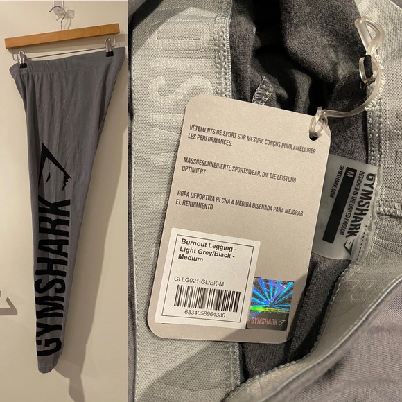 Gymshark ➰ BNWT ladies grey burn out leggings high waisted full length M - Picture 2 of 5